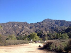 The Eaton Canyon Trail begins