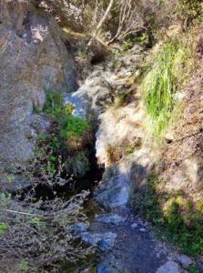 The waterfall in Temescal Canyon typically looks like a trickle