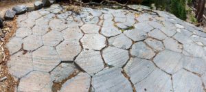 The top of the Devils Postpile resembles giant bathroom tiles