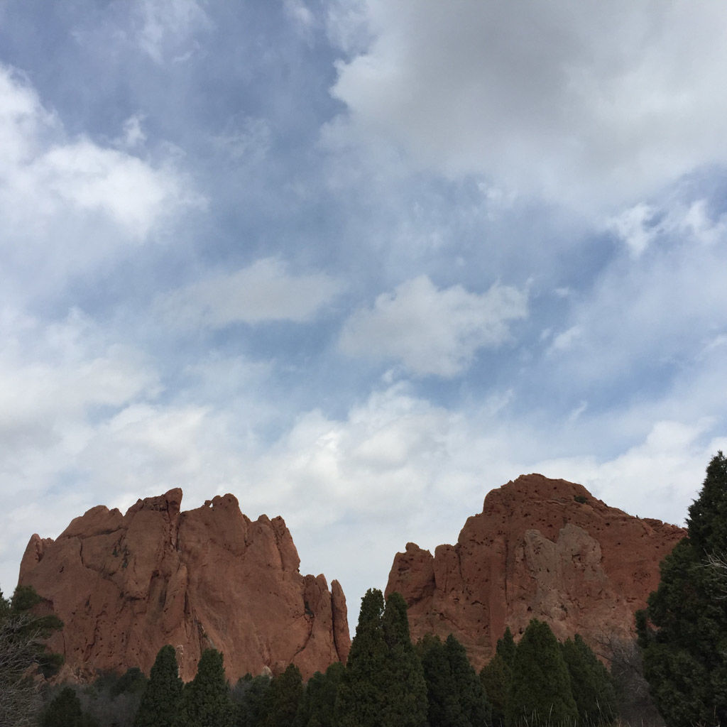 Walking through the Garden of the Gods in Colorado