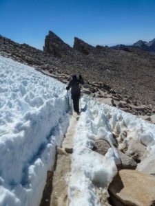 Near the summit of Mt Whitney on the High Sierra Trail