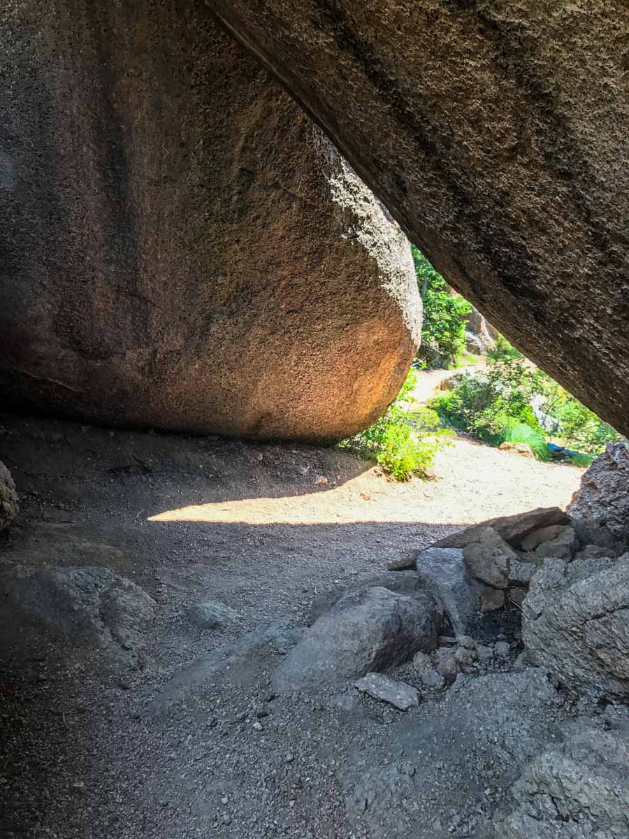 The Barr Trail weaves through these boulders