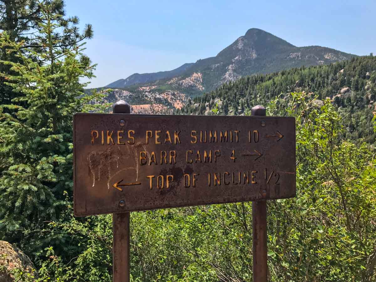 Trail sign for the Incline