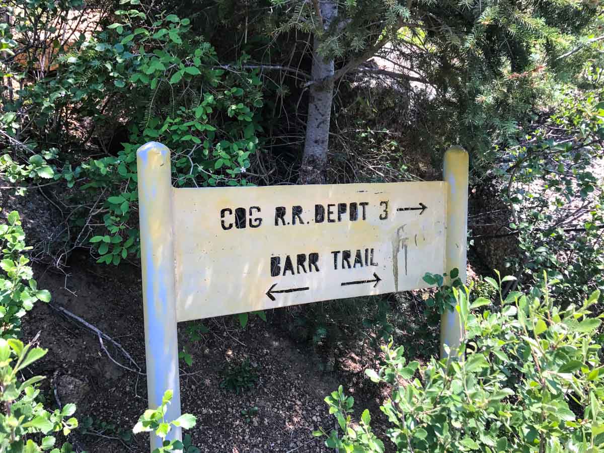 Trail sign for the Barr Trail