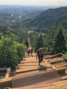 Looking down Manitou Incline from the bail-out point
