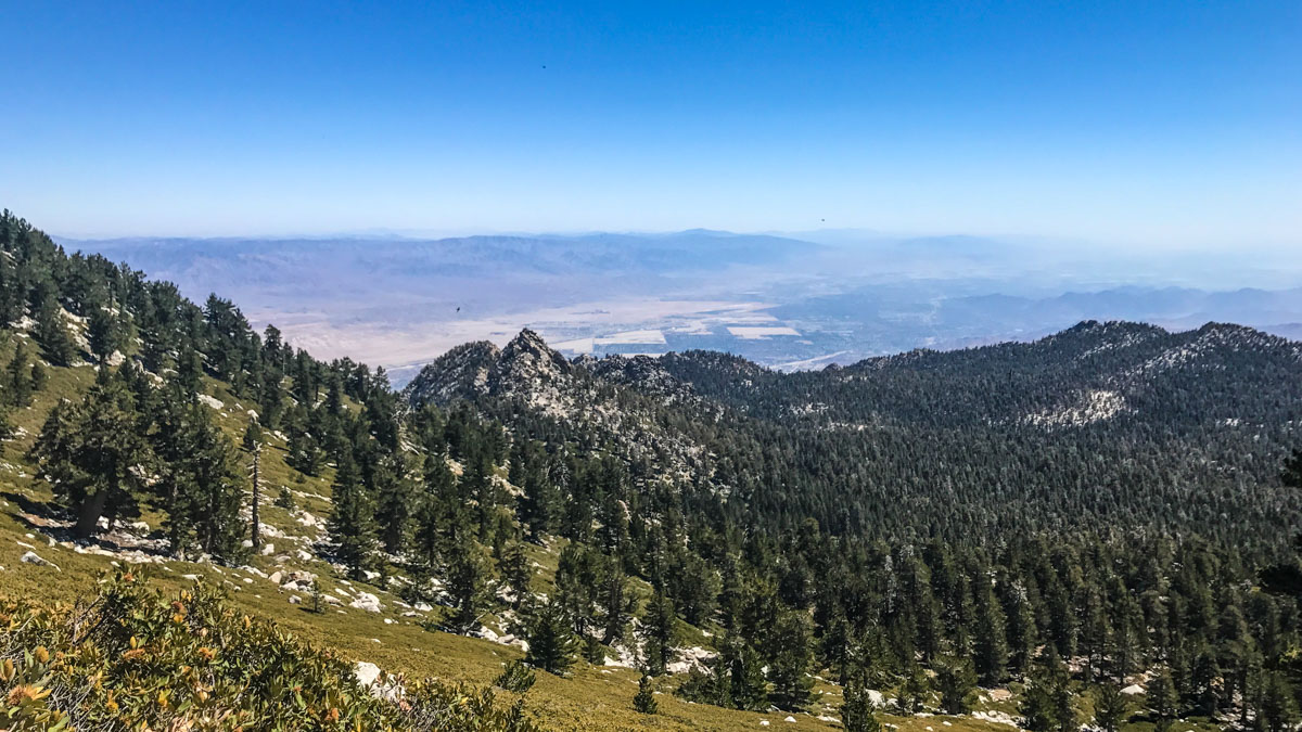 Mountain Station and Palm Springs from the side of Mt San Jacinto