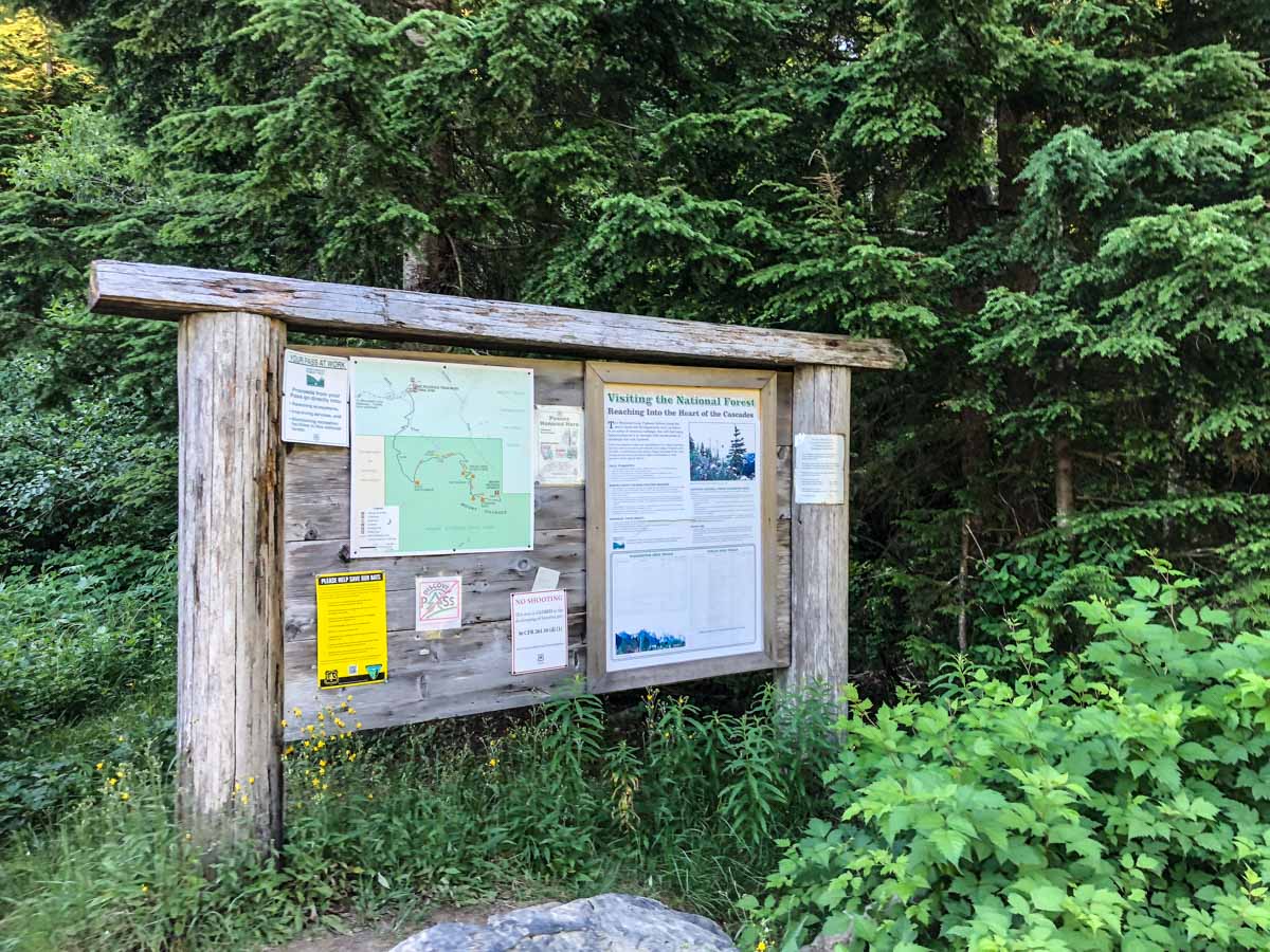 Information sign at the Mt Pilchuck trailhead