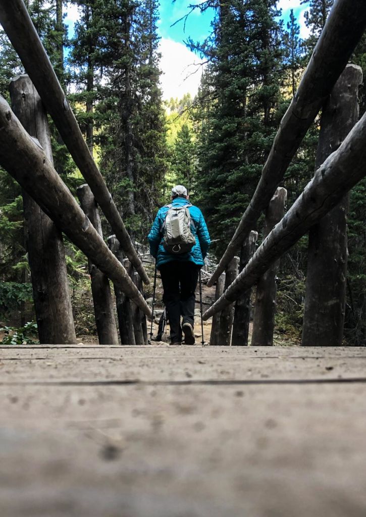 Crossing one of the footbridges en route to Colchuck Lake