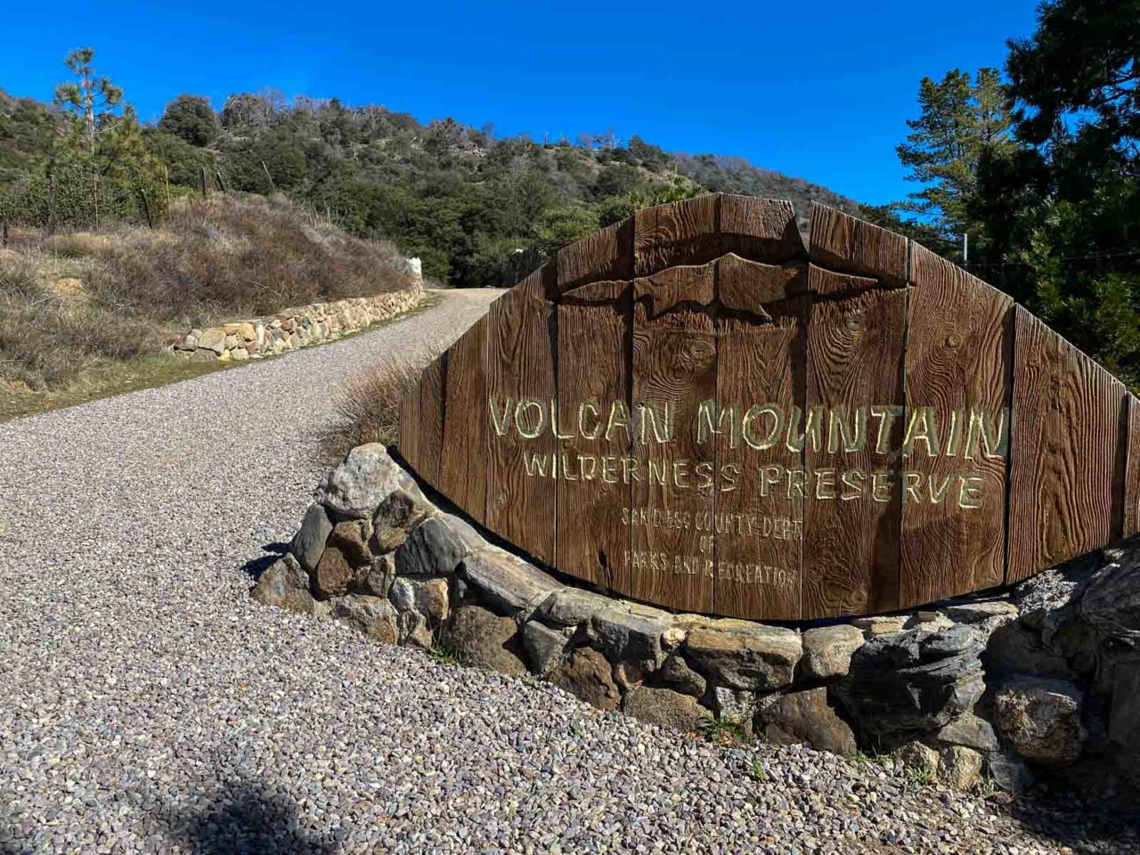Entrance to the Volcan Mountain Wilderness Preserve