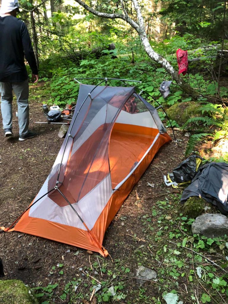 Breaking camp at North Puyallup River