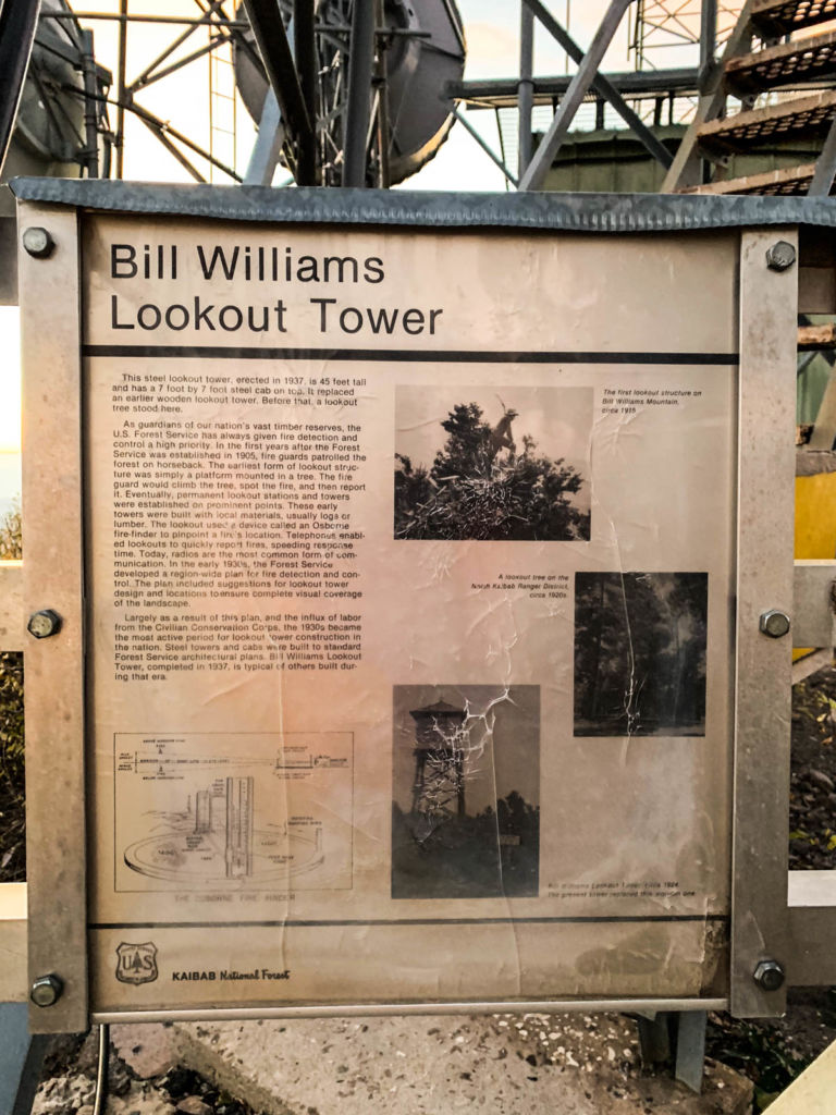 Bill Williams Lookout Tower Info Sign