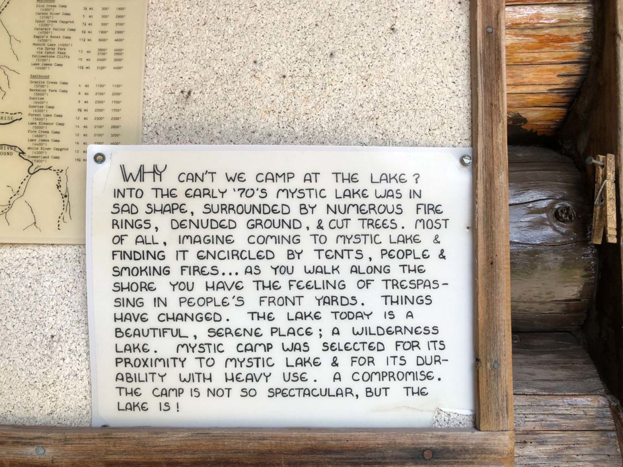 Sign at the Mystic Lake Patrol Cabin