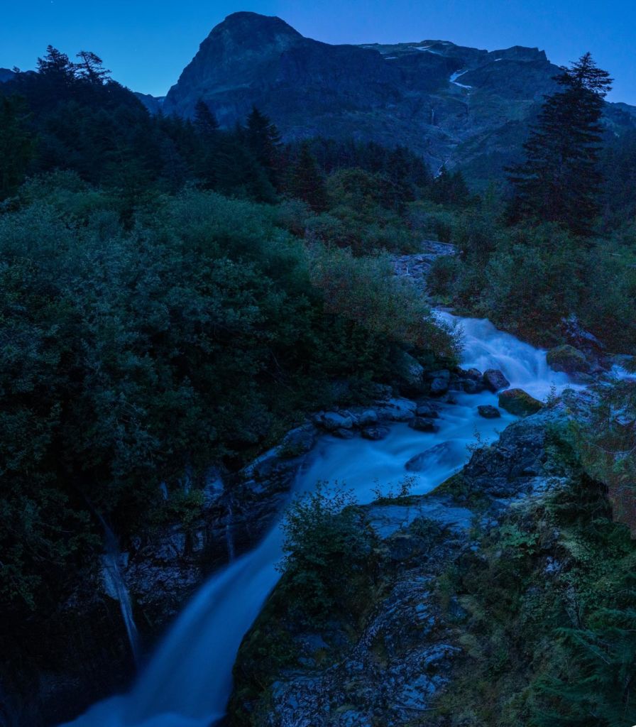 North Puyallup Falls at 4am