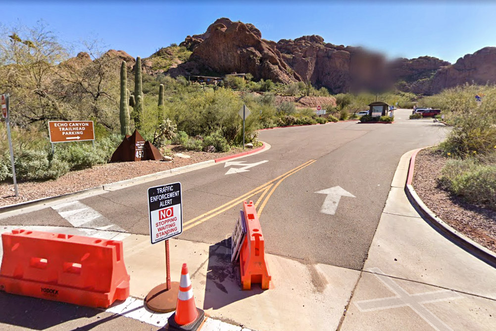 Entering Echo Canyon Trailhead Parking