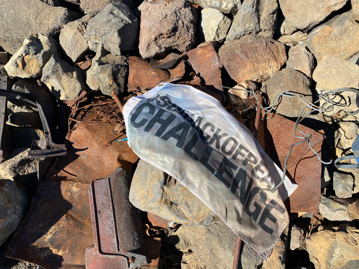Rusted debris at the summit of Maiden Peak