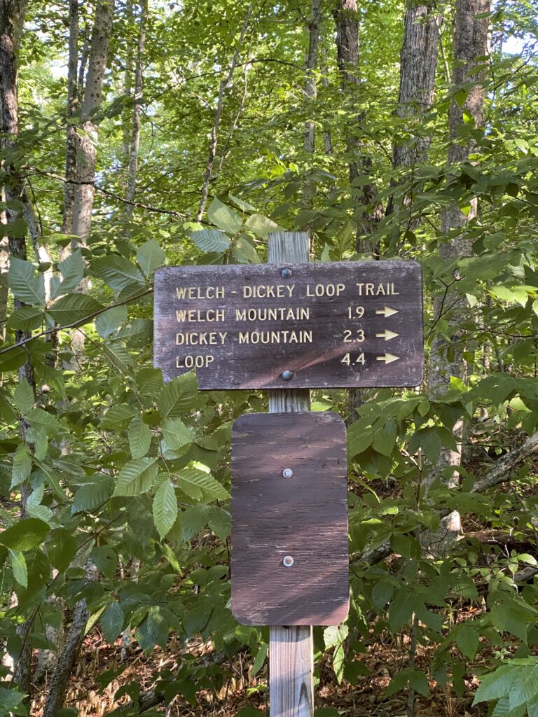 Welch-Dickey trail sign