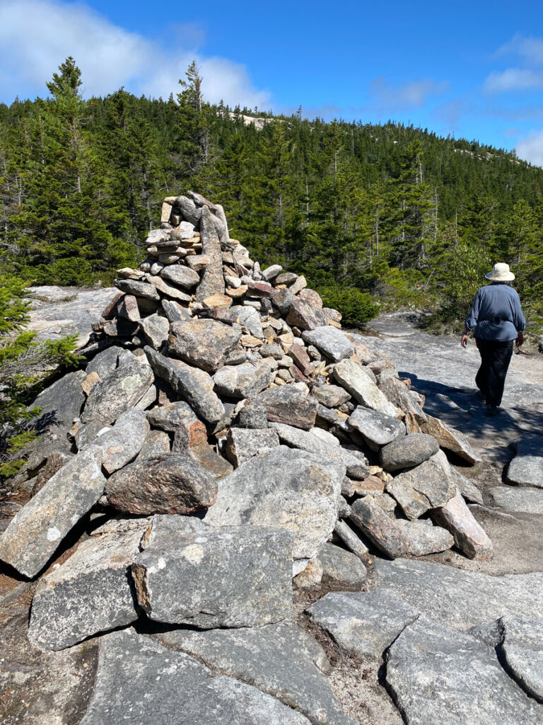 Cairn at the saddle between Welch and Dickey Mountain