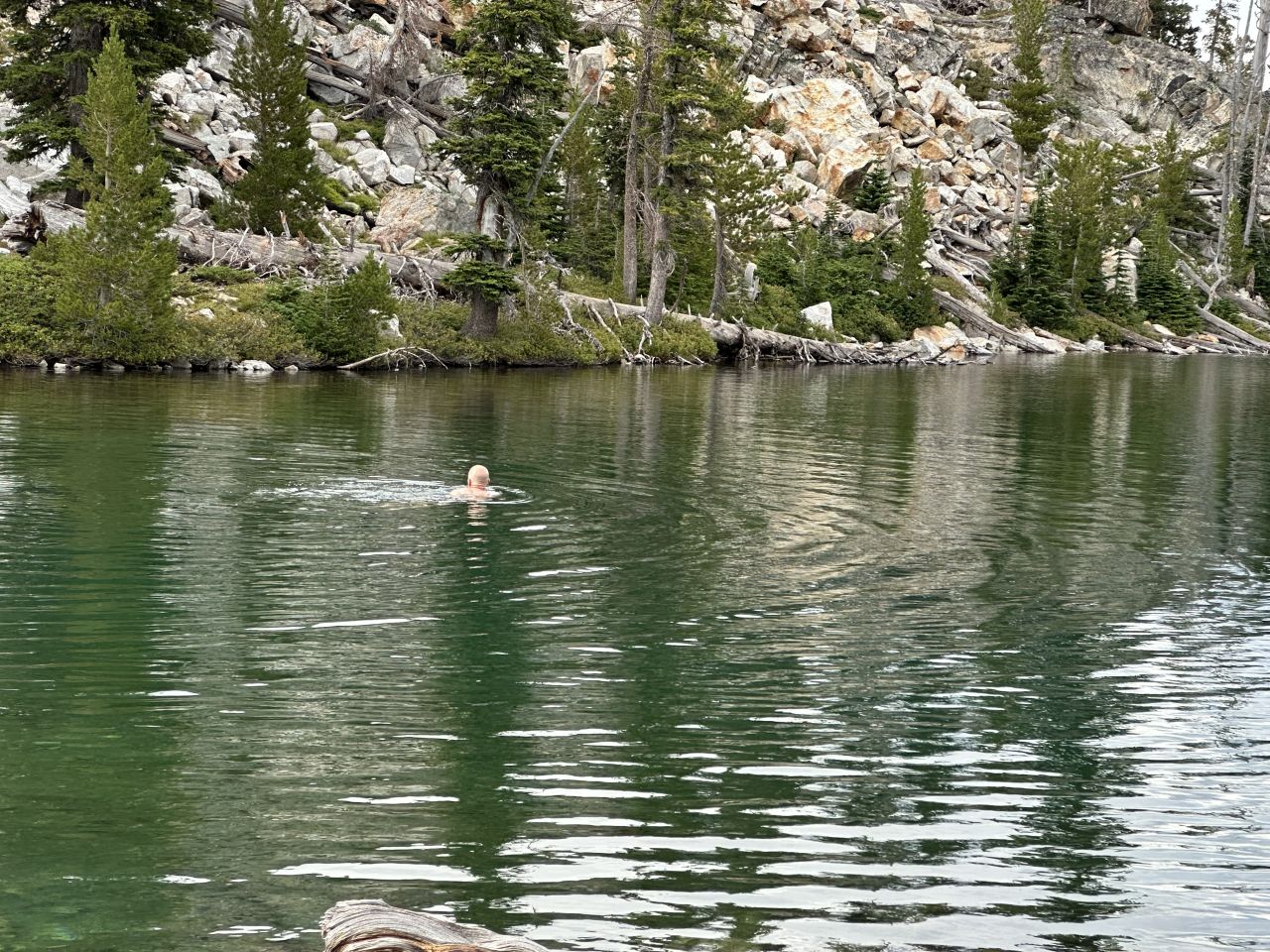 Swimming in "little" Sawtooth Lake