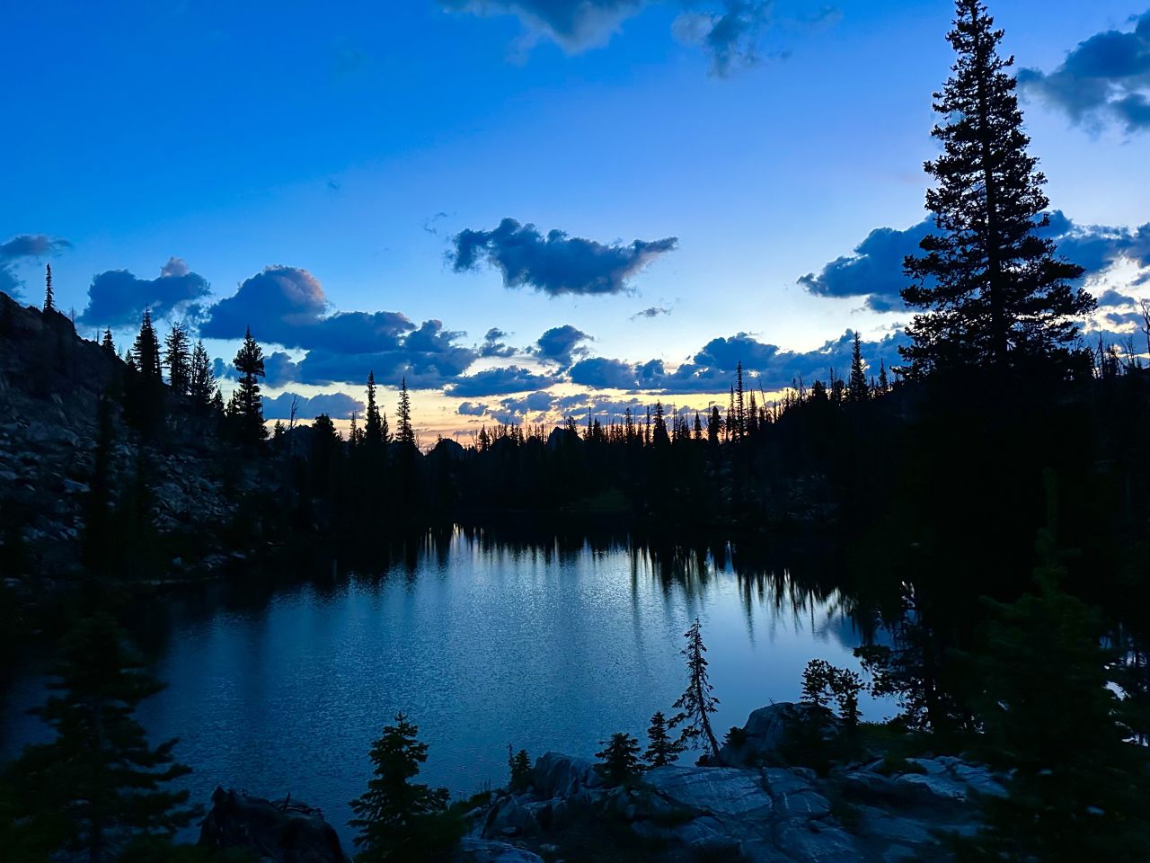 View from our campsite after sunset